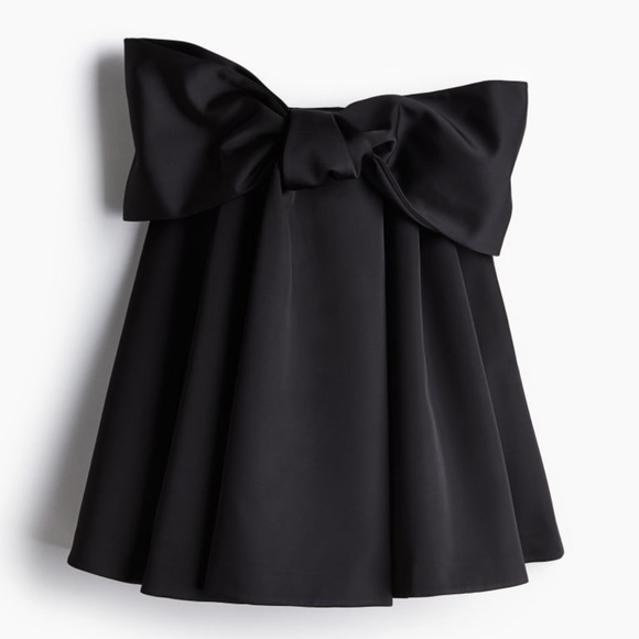 H&M BOW-FRONT SATIN MINI DRESS - Picture 8 of 12